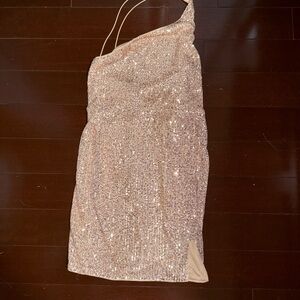 Altar'd State Sequin Dress in Gold